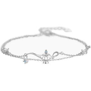 Aladdin 18k 925 Charm Layered Dainty Bracelet
